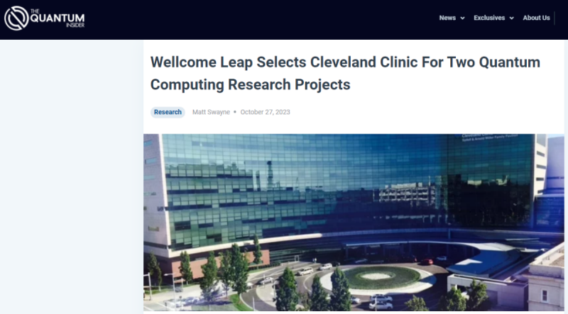 두 개의 양자 컴퓨팅 연구 프로젝트에 클리블랜드 클리닉 선정