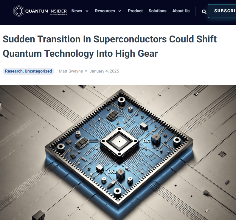 초전도체에서 갑작스런 전이_양자 기술 고속 전환