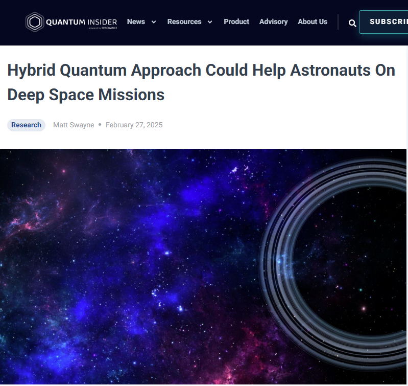 하이브리드 양자 접근법, 우주 탐사 임무에서 도움
