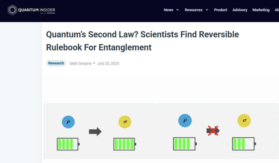 양자의 제2법칙_얽힘에 대한 가역적 규칙 발견