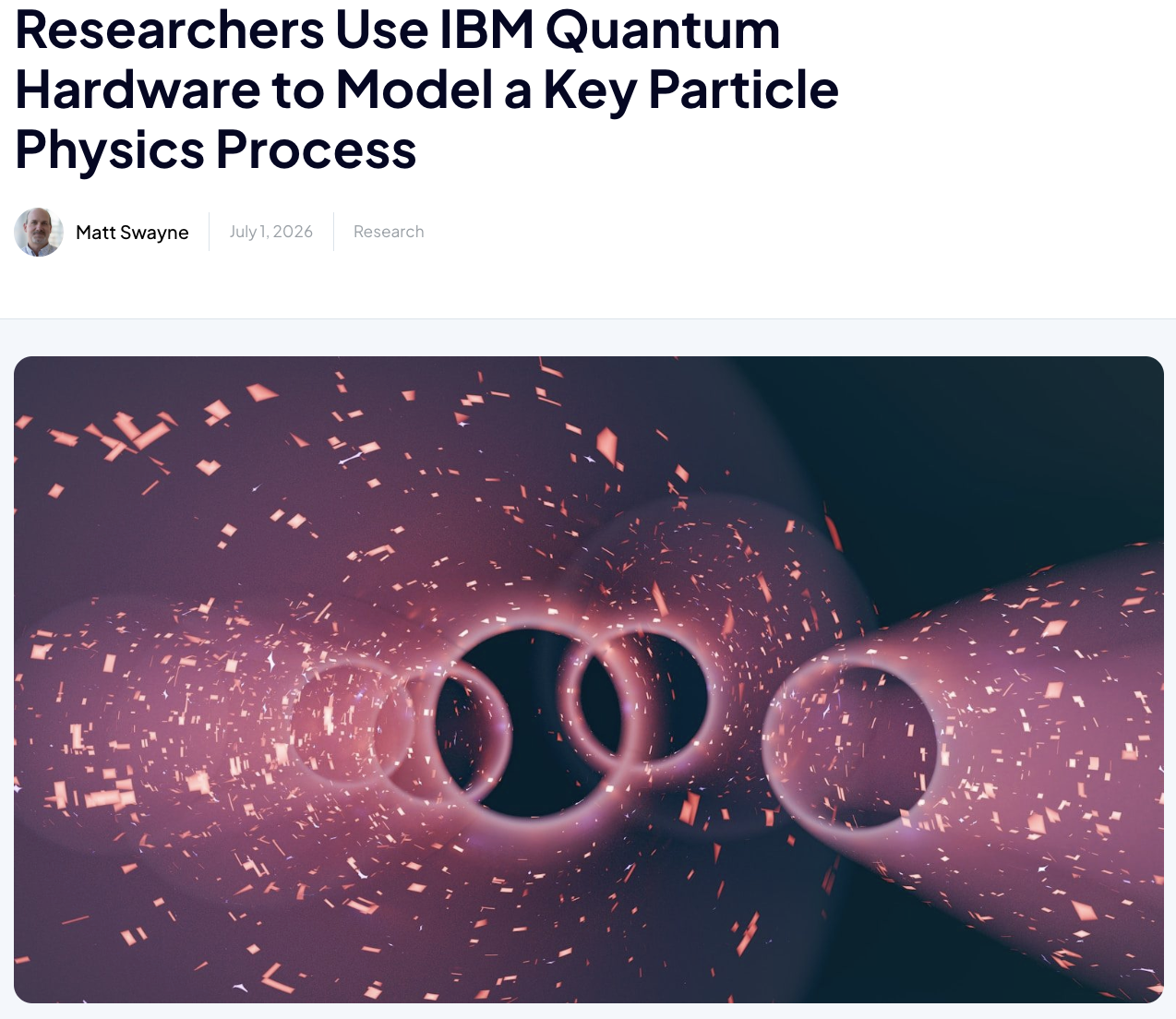 IBM 양자 하드웨어를 활용한 입자물리학 핵심 과정 모델링